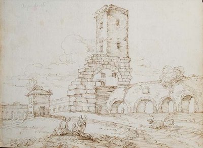 Figuras frente a un acueducto de Giovanni Battista Busiri