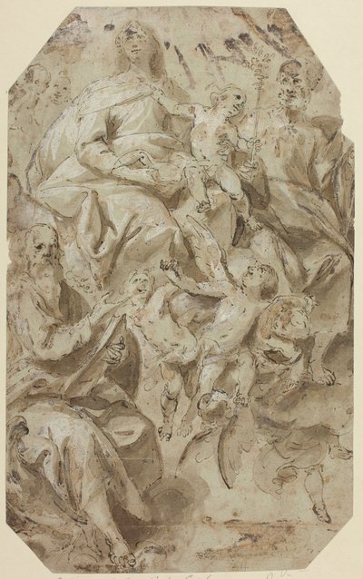 Virgen con el Niño y santos de Giovanni Battista Carlone