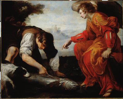 Tobías se Encuentra con el Arcángel Rafael de Giovanni Battista Carlone