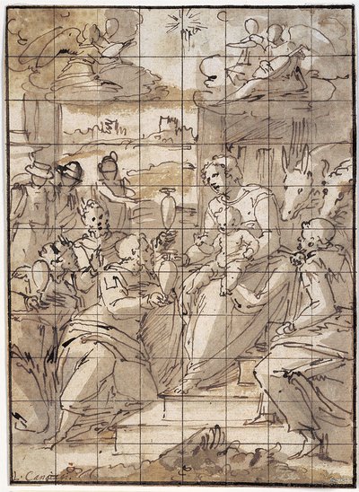 La adoración de los Reyes de Giovanni Battista Castello
