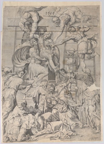 El descendimiento de la cruz de Giovanni Battista Cavalieri
