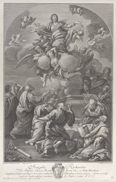 La Asunción de la Virgen, que se eleva del sepulcro rodeada de Apóstoles, 1778 de Giovanni Battista Cecchi