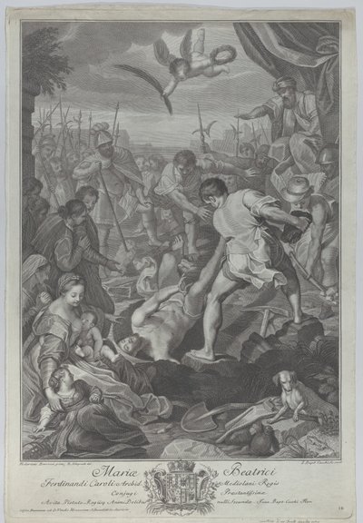 El martirio de San Vital de Milán, que está siendo enterrado vivo, 1776 de Giovanni Battista Cecchi