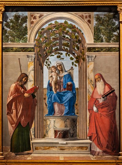 Virgen entronizada con el Niño Jesús entre los santos Santiago y Jerónimo, de Giovanni Battista Cima da Conegliano
