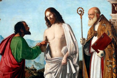 La incredulidad de Santo Tomás de Giovanni Battista Cima da Conegliano