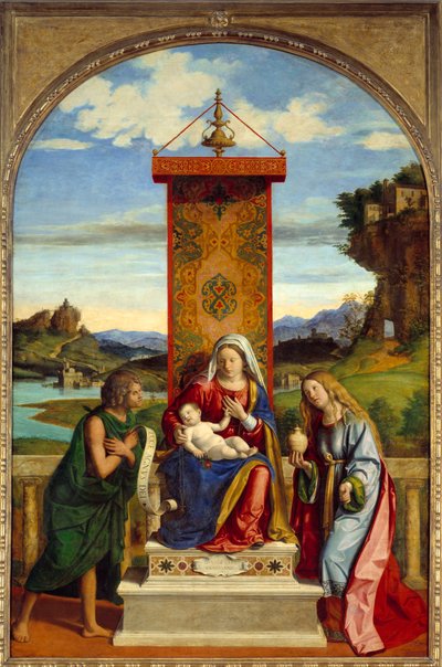 La Virgen con un niño entre San Juan Bautista y Santa María Magdalena de Giovanni Battista Cima da Conegliano
