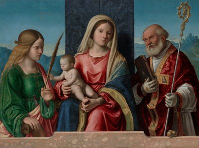 Virgen y el Niño con los Santos Catalina y Nicolás de Giovanni Battista Cima da Conegliano