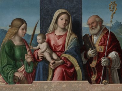 Virgen y Niño con Santa Catalina y San Nicolás, 1510-17 de Giovanni Battista Cima da Conegliano