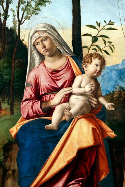 Virgen y Niño con los Santos Jerónimo y Luis de Tolosa de Giovanni Battista Cima da Conegliano
