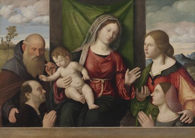 Virgen y el Niño con santos y donantes de Giovanni Battista Cima da Conegliano