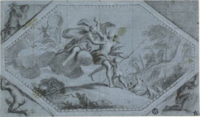 Decoración del techo con Venus y Adonis de Giovanni Battista Cipriani