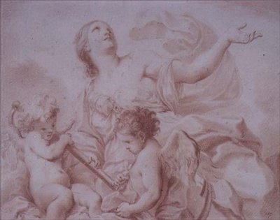Figura de la esperanza, con dos cupidos alados sosteniendo un ancla de Giovanni Battista Cipriani