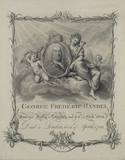 George Frideric Handel, grabado por Francesco Bartolozzi, c.1790 de Giovanni Battista Cipriani