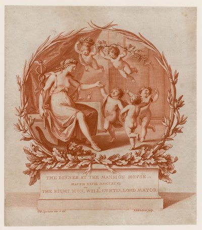 Invitación a cenar en la Mansion House, Londres, el 28 de marzo de 1796 de Giovanni Battista Cipriani