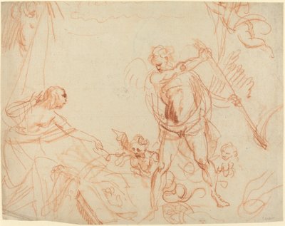 Composición mitológica con Cronos y arpías [recto] de Giovanni Battista Cipriani