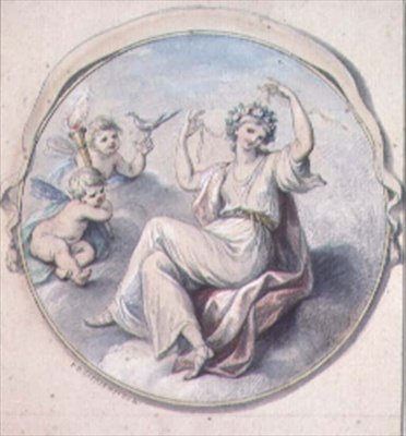 Venus atándose el cabello con una guirnalda, asistida por cupidos de Giovanni Battista Cipriani