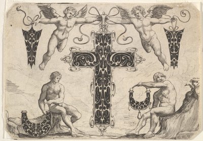 Colgante en Forma de Cruz y Otros Cuatro Motivos de Giovanni Battista Costantini