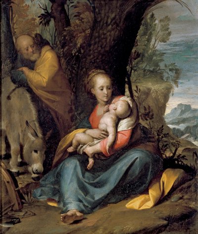 El descanso en la huida a Egipto de Giovanni Battista Crespi