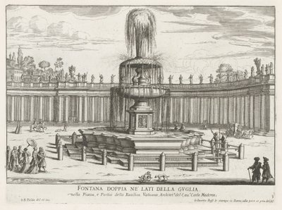 Fuente en la Plaza de San Pedro en el Vaticano Fontana doppia ne