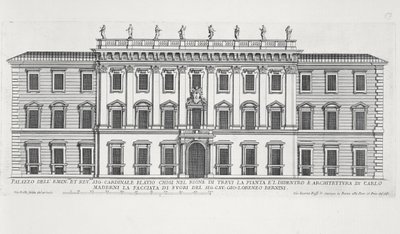 Vista de la fachada del Palazzo Chigi, Roma, diseñado por Matteo di Castello, Carlo Maderno (1556-1629) y Giovanni Bernini (1598-1680) de Giovanni Battista Falda