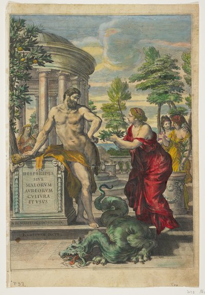 Frontispicio y página de título de Hesperides, 1646 de Giovanni Battista Ferrari