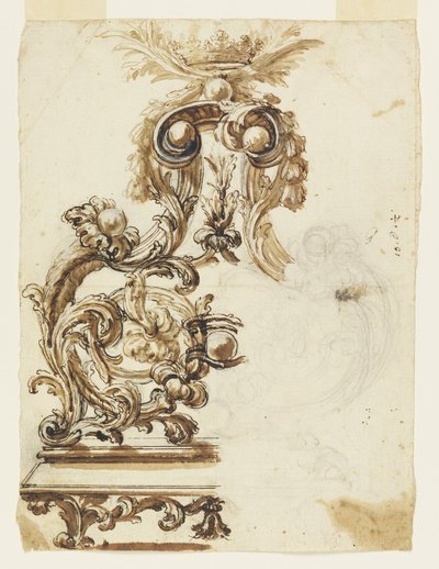 Diseño para un adorno de bronce dorado de Giovanni Battista Foggini