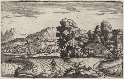 Paisaje Montañoso con la Parábola del Sembrador de Giovanni Battista Fontana