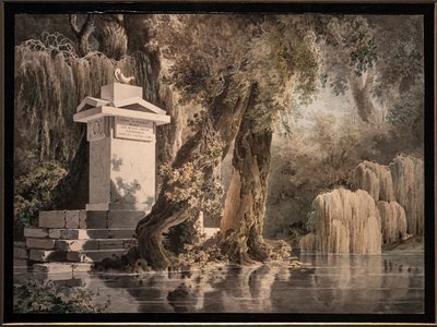 Paisaje imaginario con lápida dedicada al poeta Edoardo Valvo de Giovanni Battista Gubernatis