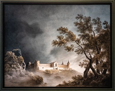 Paisaje en la tormenta y el castillo de Giovanni Battista Gubernatis