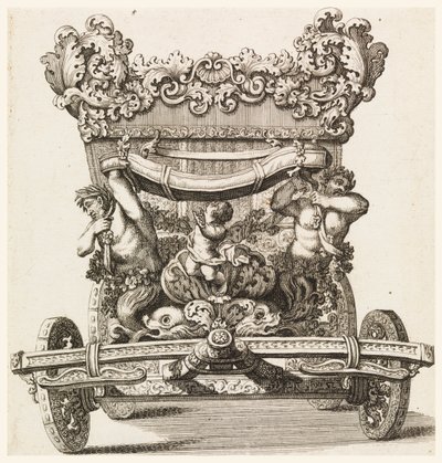 Vista Frontal del Primer Carro (1686 de Lord Castlemaine por Andrea Cornelly después de Ciro Ferri, 1687-1700 de Giovanni Battista Lenardi