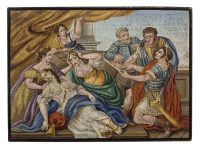 Una fina placa de micromosaico italiano de Giovanni Battista Luchini