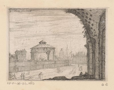 Restos de las Termas de Diocleciano en Roma Terma Diocletiane (título sobre objeto) Vistas de Roma (título de la serie) Alcune vedute et prospettive di luoghi dishabitati di Roma (título de la serie) de Giovanni Battista Mercati