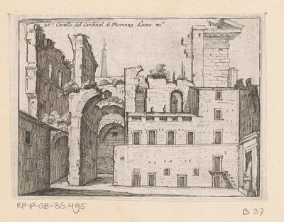Resten van het Serapeum te Roma Cartille del cardenal di Fiorenza Leone XI (título sobre el objeto) Gezichten op Rome (título de la serie) Algunas vistas y perspectivas de lugares deshabitados en Roma (título de la serie) de Giovanni Battista Mercati