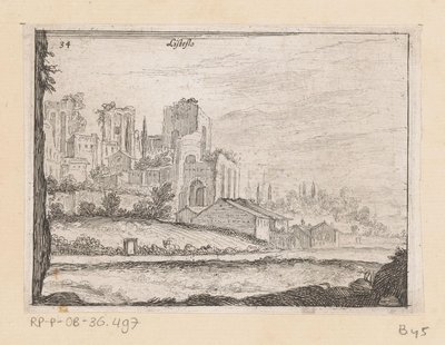 Ruinas del Palacio Mayor de Roma Listesso (título sobre objeto) Gezichten op Rome (título de la serie) Algunas vistas y perspectivas de lugares deshabitados en Roma (título de la serie) de Giovanni Battista Mercati
