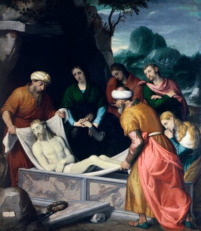 Deposición de Cristo en el sepulcro, de Giovanni Battista Moroni (hacia 1525-1578), óleo sobre lienzo de Giovanni Battista Moroni