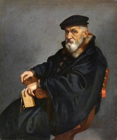 Italiano: Retrato de un anciano sentado de Giovanni Battista Moroni