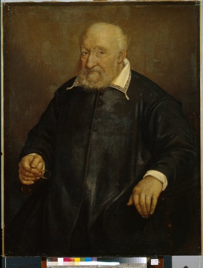 Retrato de Christoforo Novati (?) (Retrato de C. Novati). Pintura de Giovan Battista Moroni (1520 o 1525-1578), óleo sobre lienzo. Arte italiano (Bérgamo) de Giovanni Battista Moroni