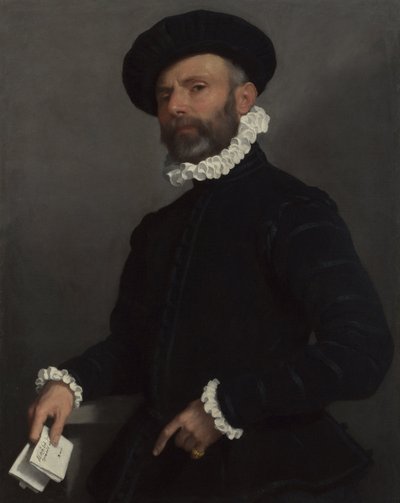 Retrato de un Hombre sosteniendo una Carta L