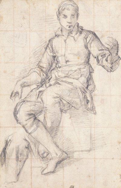 Un niño sentado de Giovanni Battista Naldini