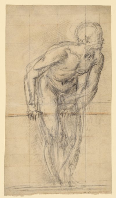 Desnudo masculino de pie (anverso); Desnudo masculino de pie (reverso) de Giovanni Battista Naldini