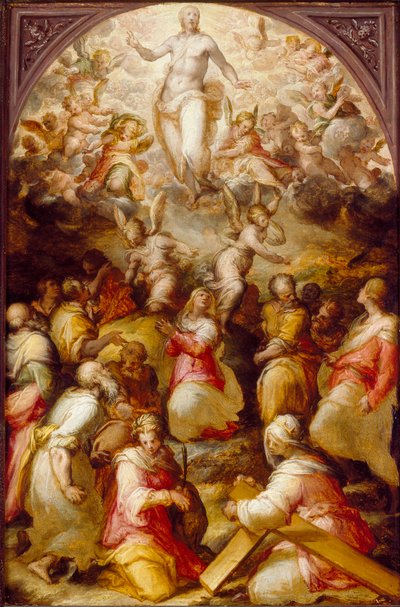 Cristo en gloria con Santa Inés y Santa Elena de Giovanni Battista Naldini