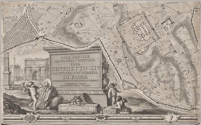 Nuevo mapa de Roma sacado a la luz por Giambattista Nolli en el año MDCCXLVII, conocido como La Pianta Grande di Roma de Giovanni Battista Nolli