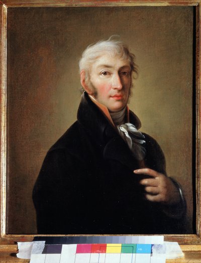 "" Retrato del escritor e historiador ruso Nikolai Karamzine (1766-1826) "" Pintura de Giovanni Battista Damon Ortolani (1750-circa 1810) 1805 Museo Memorial A. Pushkin San Petersburgo de Giovanni Battista Ortolani Damon