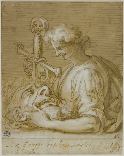 David con la cabeza y la espada de Goliat de Giovanni Battista Paggi