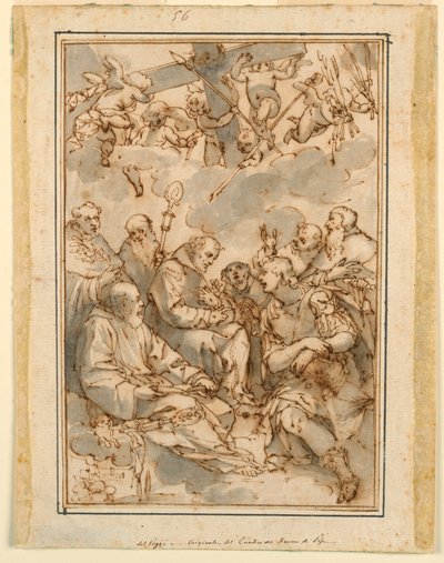 Exaltación de la Cruz y Santos de Giovanni Battista Paggi