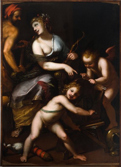 La preparación de las flechas de Cupido de Giovanni Battista Paggi