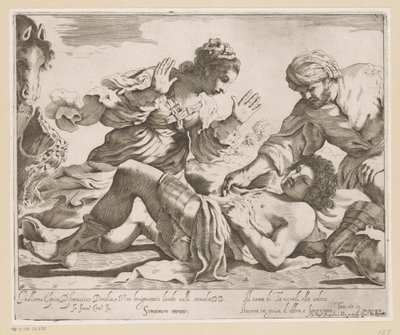 Erminia en Vafrino vinden Tancredi de Giovanni Battista Pasqualini