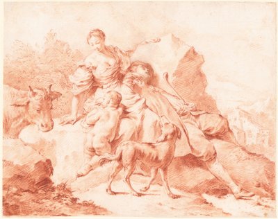 Una familia de pastores descansando de Giovanni Battista Piazzetta
