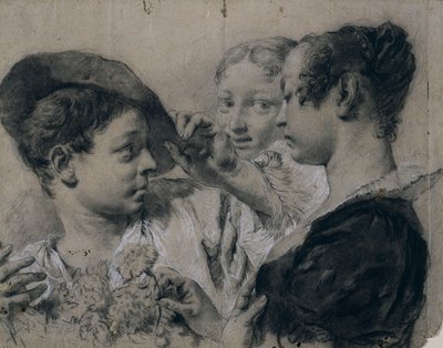 Una joven comprando un clavel a un joven de Giovanni Battista Piazzetta