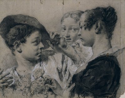 Una joven comprando un clavel de un joven, c. 1740 de Giovanni Battista Piazzetta
